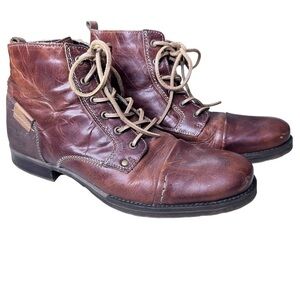 BullBoxer Delden Leather Boots Brown Size 11 Made in Portugal